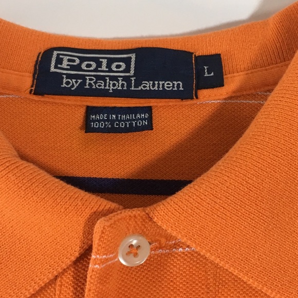 🍁Polo by Ralph Lauren orange striped polo - Picture 3 of 5